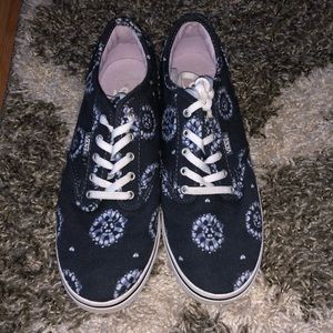 Navy blue patterned Vans